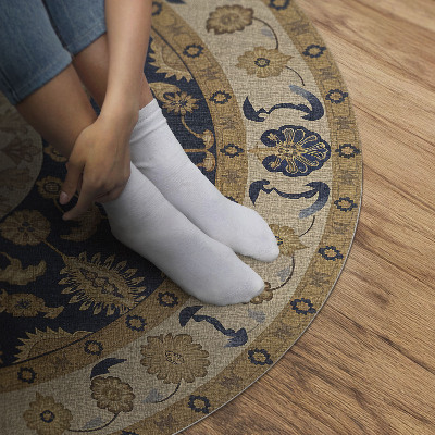 Pvc mat rond Geometrische mandala's in de geest van de Azteken