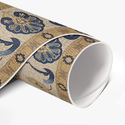 Pvc mat rond Geometrische mandala's in de geest van de Azteken