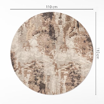 Pvc mat rond Bruine retro-abstractie