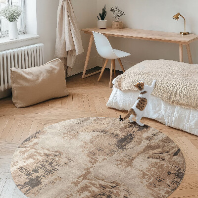 Pvc mat rond Bruine retro-abstractie