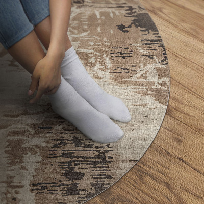 Pvc mat rond Bruine retro-abstractie