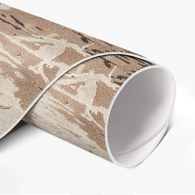 Pvc mat rond Bruine retro-abstractie