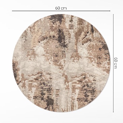 Pvc mat rond Bruine retro-abstractie