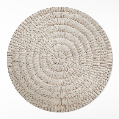 Rond pvc tapijt Vlecht in beige tinten