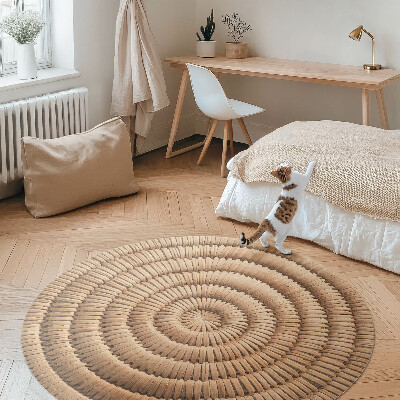 Rond pvc tapijt Minimalistische boho-vlecht