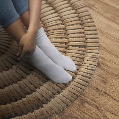 Rond pvc tapijt Minimalistische boho-vlecht