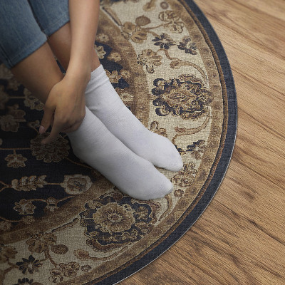 Vinyl vloerkleed rond Perzische patronen in karameltinten