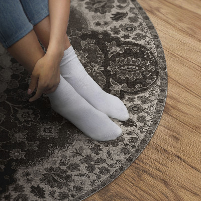 Rond pvc tapijt De delicatesse van Perzische ornamenten