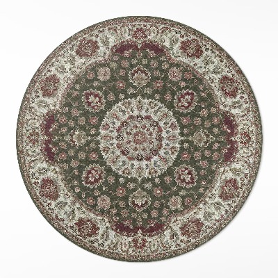 Vinyl vloerkleed rond Perzische groene mandala