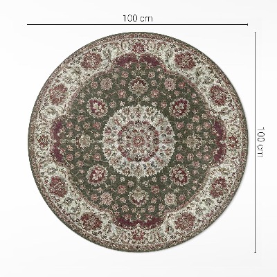 Vinyl vloerkleed rond Perzische groene mandala