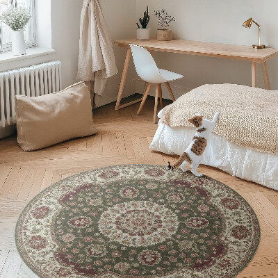 Vinyl vloerkleed rond Perzische groene mandala