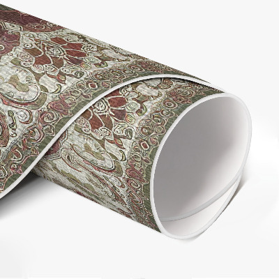 Vinyl vloerkleed rond Perzische groene mandala