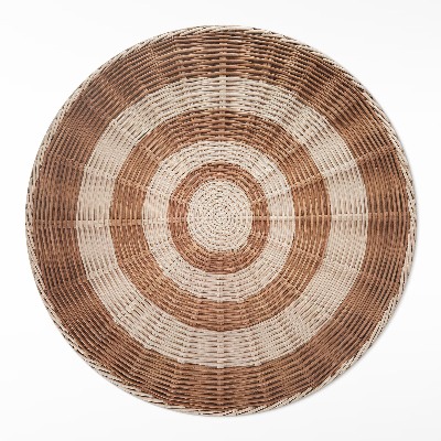 Rond pvc tapijt Rieten mand