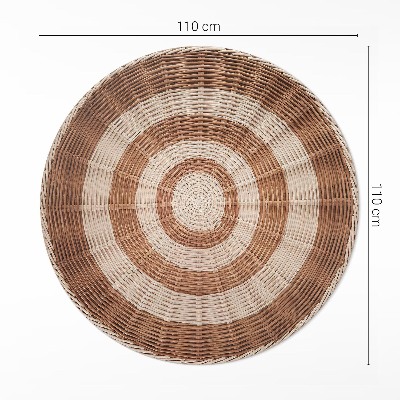 Rond pvc tapijt Rieten mand