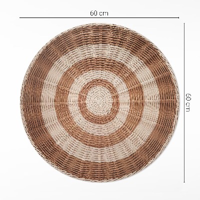 Rond pvc tapijt Rieten mand