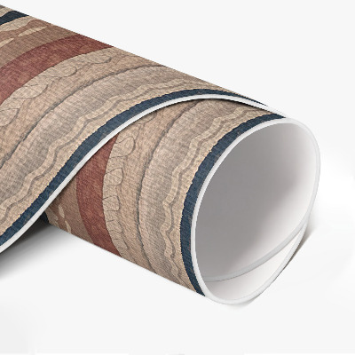 Vinyl vloerkleed rond Vlecht in warme tinten