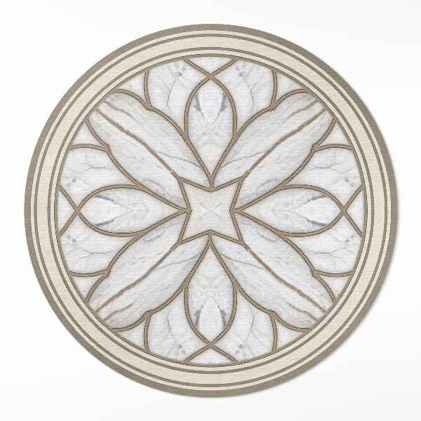 Pvc mat rond Marmeren glas-in-loodraam