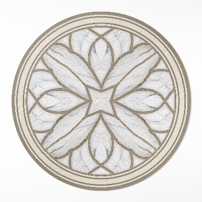 Pvc mat rond Marmeren glas-in-loodraam