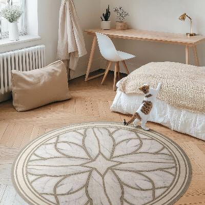 Pvc mat rond Marmeren glas-in-loodraam