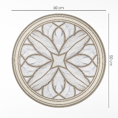 Pvc mat rond Marmeren glas-in-loodraam