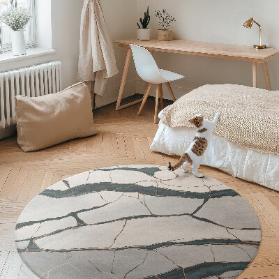 Rond pvc tapijt De grijze perfectie van steen