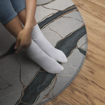 Rond pvc tapijt De grijze perfectie van steen