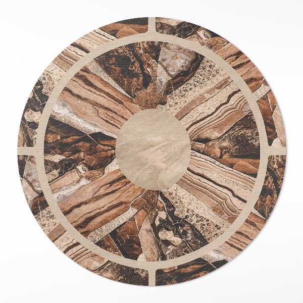 Vinyl vloerkleed rond Bruine compositie van edelstenen