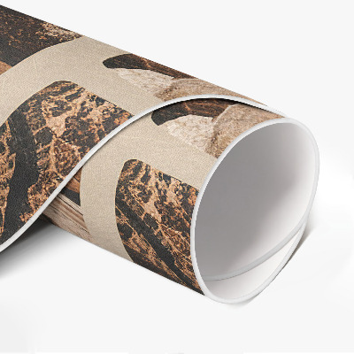 Vinyl vloerkleed rond Bruine compositie van edelstenen