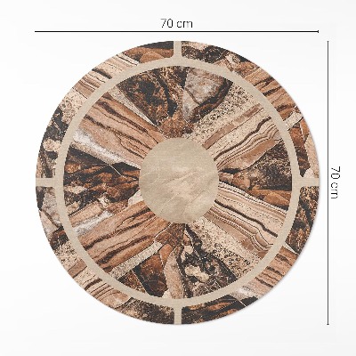 Vinyl vloerkleed rond Bruine compositie van edelstenen