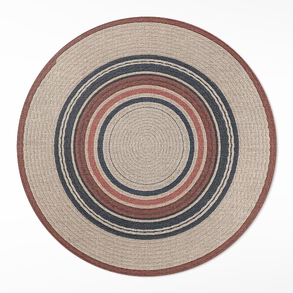 Vinyl vloerkleed rond Beige snaarcompositie