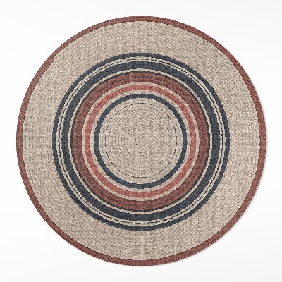 Vinyl vloerkleed rond Beige snaarcompositie