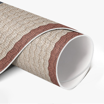 Vinyl vloerkleed rond Beige snaarcompositie