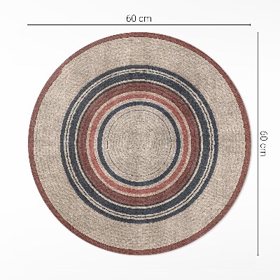 Vinyl vloerkleed rond Beige snaarcompositie