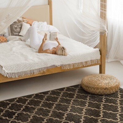 Vinyl vloerkleed Imitatiestof met oosters arabeskpatroon