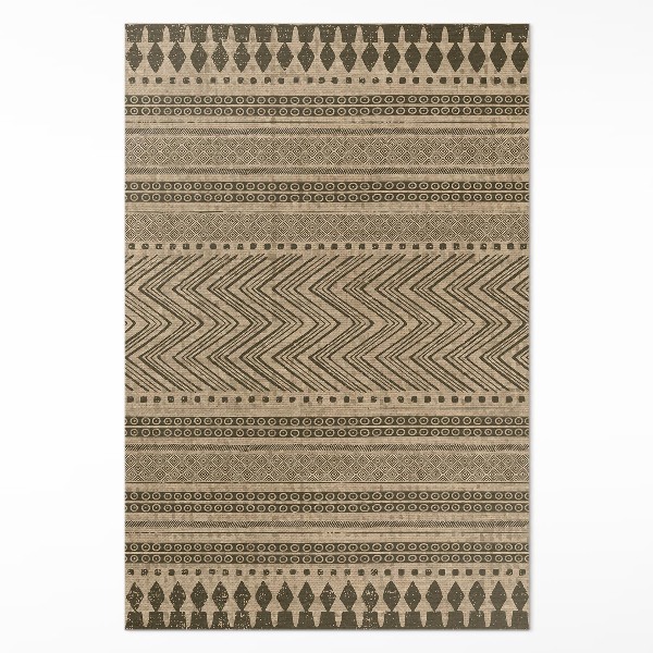 Vinyl vloerkleed Imitatiestof met zigzag- en lijnmotief