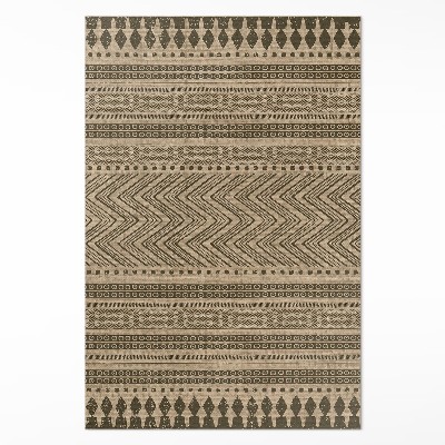 Vinyl vloerkleed Imitatiestof met zigzag- en lijnmotief