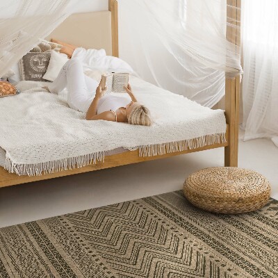 Vinyl vloerkleed Imitatiestof met zigzag- en lijnmotief