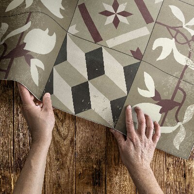 Vinyl vloerkleed Magnolia decoratieve mozaïektegels