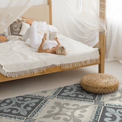 Tapijt vinyl Geometrisch ornament mozaïek vintage