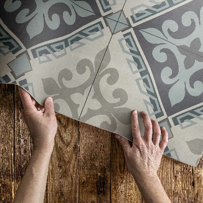 Tapijt vinyl Geometrisch ornament mozaïek vintage