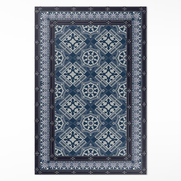 Vinyl vloerkleed Marineblauw Talavera prachtig vintage patroon
