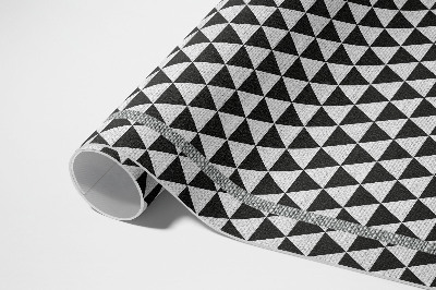 Vinyl tapijt Imitatiestof met zwart-witte driehoeken