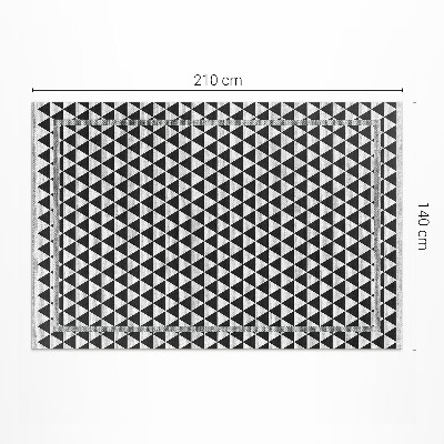 Vinyl tapijt Imitatiestof met zwart-witte driehoeken