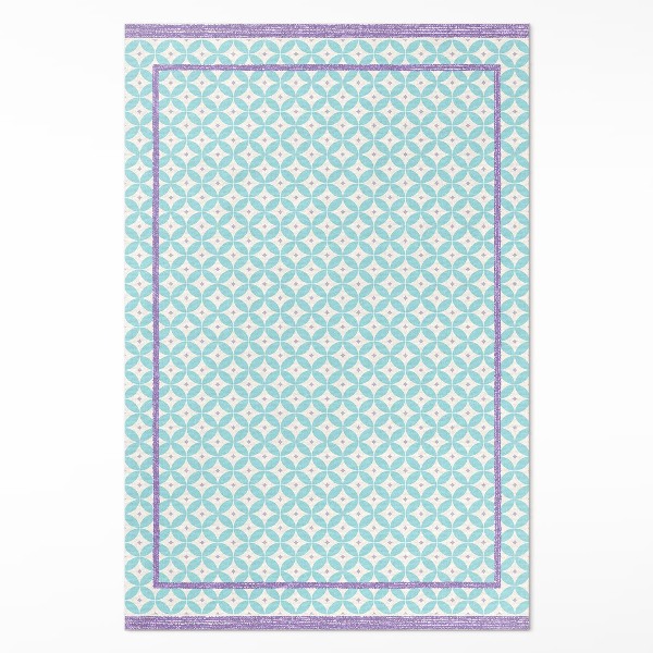 Vinyl vloerkleed Frames en wielen die gekleurde stof imiteren