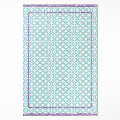 Vinyl vloerkleed Frames en wielen die gekleurde stof imiteren