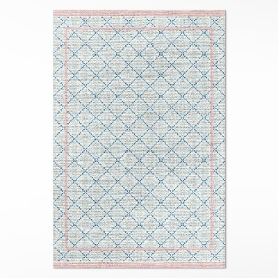 Vinyl tapijt Imitatiestof met regelmatige blauwe lijnen