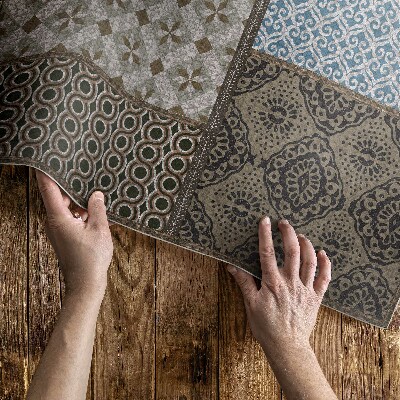 Vinyl tapijt Mix van patronen, imitatiestof