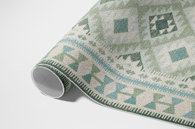 Vinyl vloerkleed Groene ruiten imitatiestof