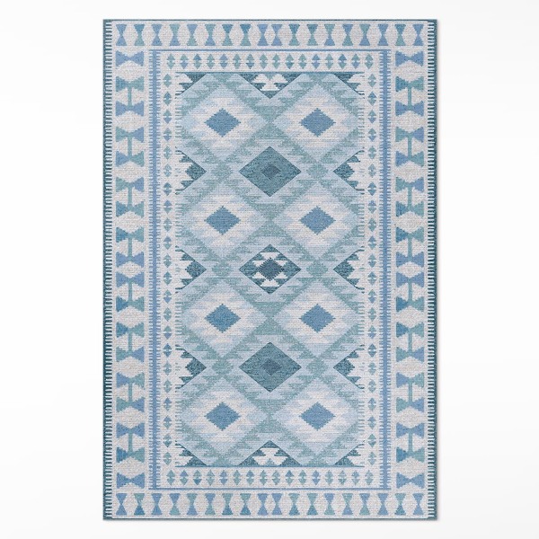 Tapijt vinyl Blauwe ruiten imitatiestof