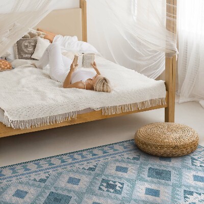 Tapijt vinyl Blauwe ruiten imitatiestof